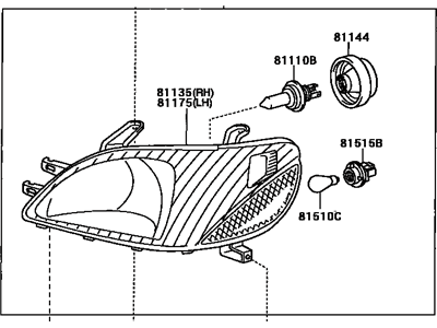 Toyota 81150-52190 Driver Side Headlight Assembly Composite