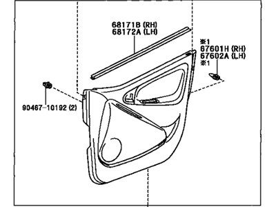 Toyota 67610-52611-E0 Board Sub-Assy, Front Door Trim, RH