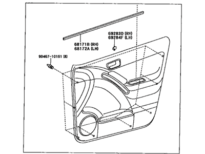 Toyota 67620-02A10-B1 Board Sub-Assy, Front Door Trim, LH