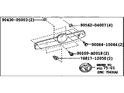 Toyota 76801-02120-B1 Garnish Sub-Assy, Back Door, Outside