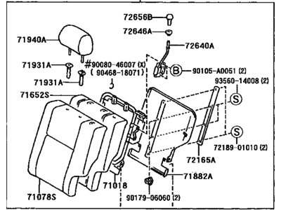 Toyota 71490-01100-B4 Back Assembly, Rear Seat, LH