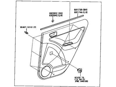 Toyota 67640-02K30-B0 Board Sub-Assembly, Rear Door Trim, LH