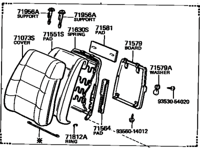 Toyota 71430-2A081-03 Back Assembly, Front Seat, RH