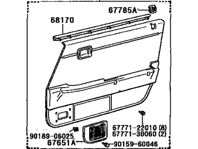 Toyota 67620-22620-06 Board Sub-Assembly, Front Door Trim, LH