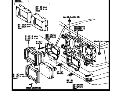 Toyota 04818-22020 Driver Side Headlight Kit W/O Sealed Beam