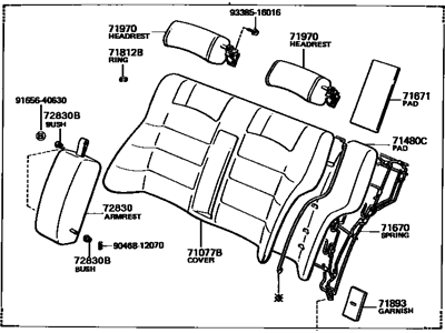 Toyota 71480-22670-03 Back Assembly, Rear Seat