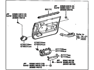 Toyota 67620-AA240-B0 Board Sub-Assy, Front Door Trim, LH