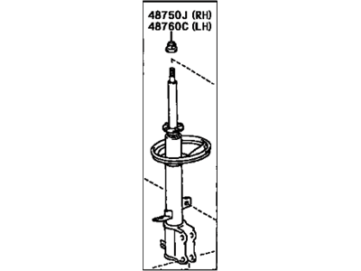 Toyota 48530-80009 Shock Absorber Assembly Rear Right