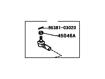 Toyota 45046-39106 Tie Rod End Sub-Assembly, Left