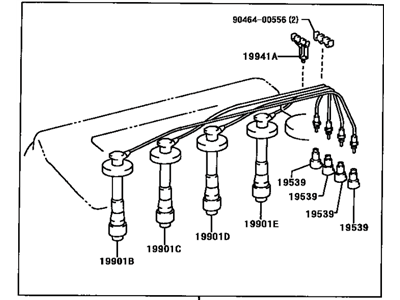 Toyota 90919-22393 Cord Set, Coil & Spark, W/Resistive