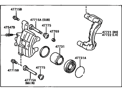 2000 Toyota Corolla Brake Caliper - 47730-02050