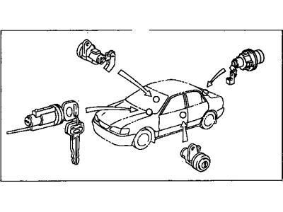 2002 Toyota Corolla Door Lock Cylinder - 69005-1E120