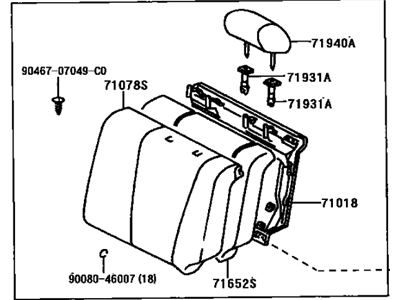 Toyota 71490-02100-E0 Back Assembly, Rear Seat, LH