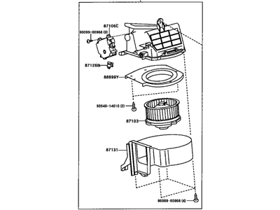 2000 Toyota Corolla Blower Motor - 87130-02050