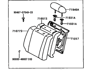 Toyota 71480-02180-E0 Back Assembly, Rear Seat, RH