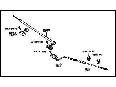 Toyota 86300-29035 Antenna Assy, W/Holder