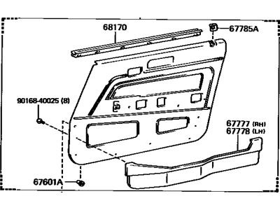 Toyota 67610-2A651-03 Board Sub-Assembly, Front Door Trim, RH