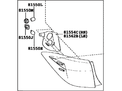 Toyota Corolla Back Up Light - 81560-02B00