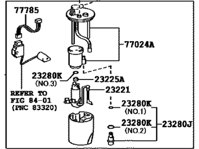 2018 Toyota Corolla Fuel Pump - 77020-02411