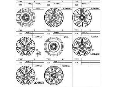 2014 Toyota Corolla Spare Wheel - 42611-02F70
