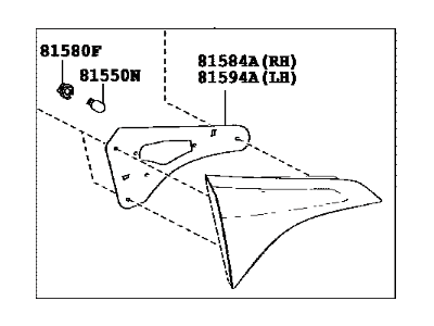 Toyota 81590-02510 Lamp Assembly, Rear, LH