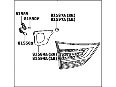 Toyota 81590-08030 Lamp Assembly, Rear, LH