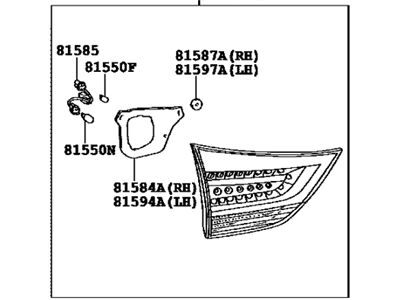 Toyota 81580-08020 Lamp Assembly, Rear, RH