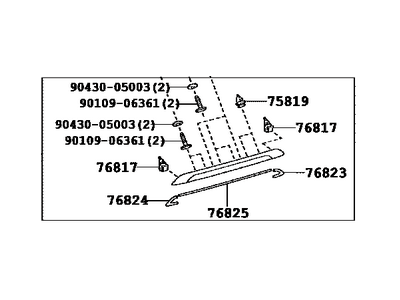 Toyota 76801-08040 Garnish Sub-Assembly, Ba