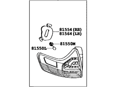 2019 Toyota Sienna Tail Light - 81550-08051