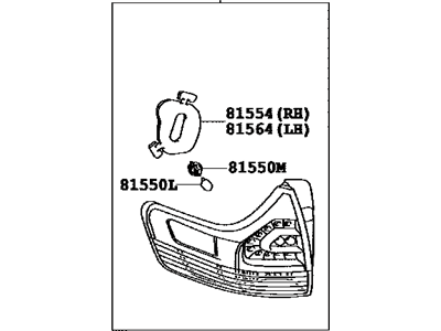 Toyota 81560-08030 Lamp Assembly, Rear Combination