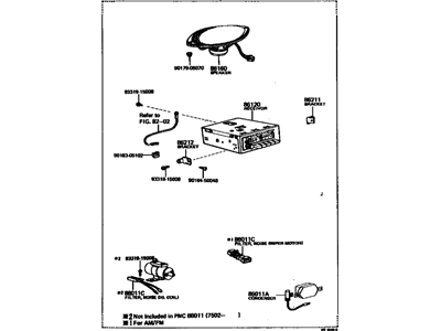 Toyota 86011-19046 Radio & Setting Parts Set