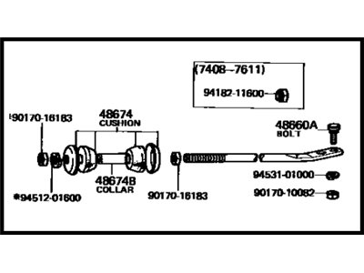 Toyota 48670-19045 Bar Assembly, STRUT, LH