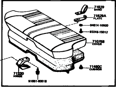 Toyota 71460-13122-08 Cushion Assembly, Rear Seat