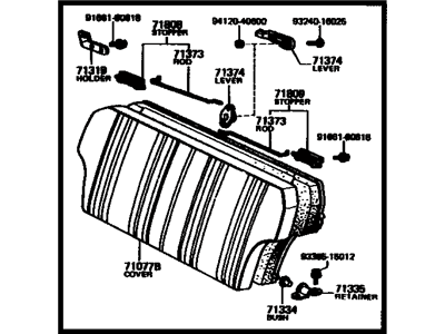 Toyota 71480-12650-06 Back Assembly, Rear Seat