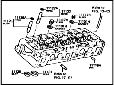 1975 Toyota Corolla Cylinder Head - 11101-29135