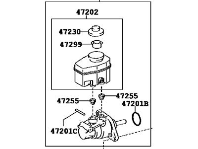 Toyota 47028-04030 Brake Master Cylinder Sub-Assembly W/Plate