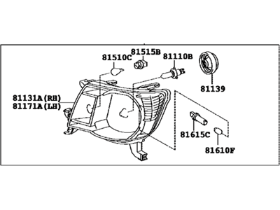 Toyota 81110-04173 Passenger Side Headlight Assembly