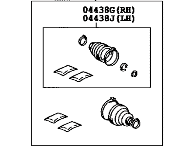 Toyota 04428-04010 Front Cv Joint Boot Kit, In Outboard, Right