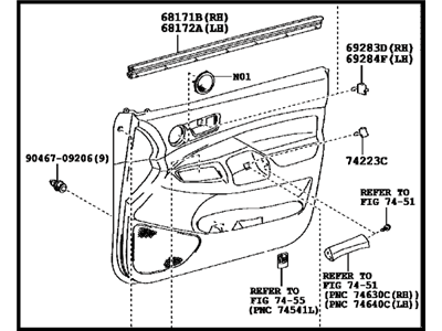 Toyota 67620-04371-B1 Panel Assembly, Door Trim