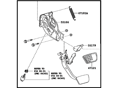 Toyota 47110-04051 Support Assy, Brake Pedal