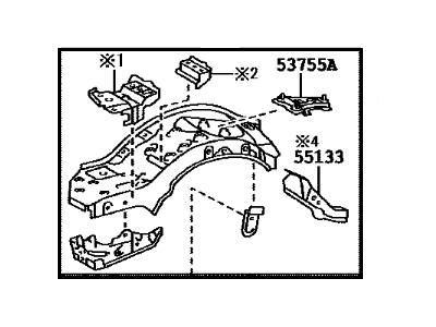 Toyota 53711-04907 Apron, Front Fender, Front RH