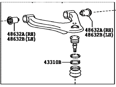 Toyota 48630-04020 Front Suspension Upper Control Arm Assembly Left