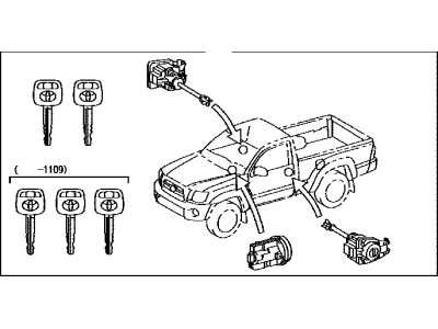 2018 Toyota Tacoma Door Lock Cylinder - 69005-04191