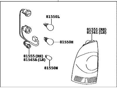 Toyota 81560-04180 Lamp Assembly, Rear Combination