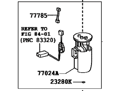 2017 Toyota Tacoma Fuel Pump - 77020-04100