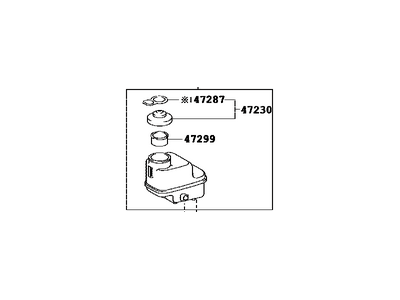 Toyota 47220-04060 Reservoir Sub-Assy, Brake Master Cylinder