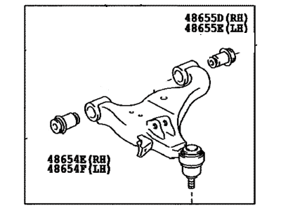 Toyota 48069-04060 Front Suspension Control Arm Sub-Assembly, No.1 Left