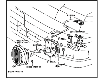 Toyota 81210-29095 Lamp Assembly, Fog