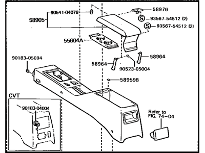 Toyota 58801-20180-01 Box, Console