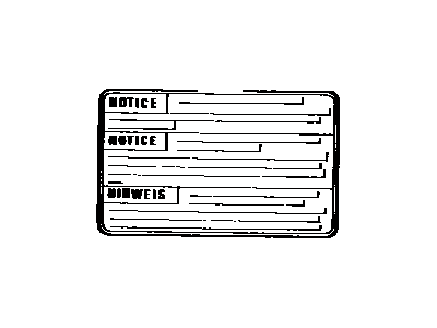 Toyota 41992-20010 Label, Differential Notice
